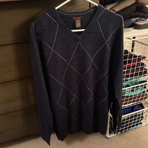 Dockers V Neck Sweater in Blue Size Large